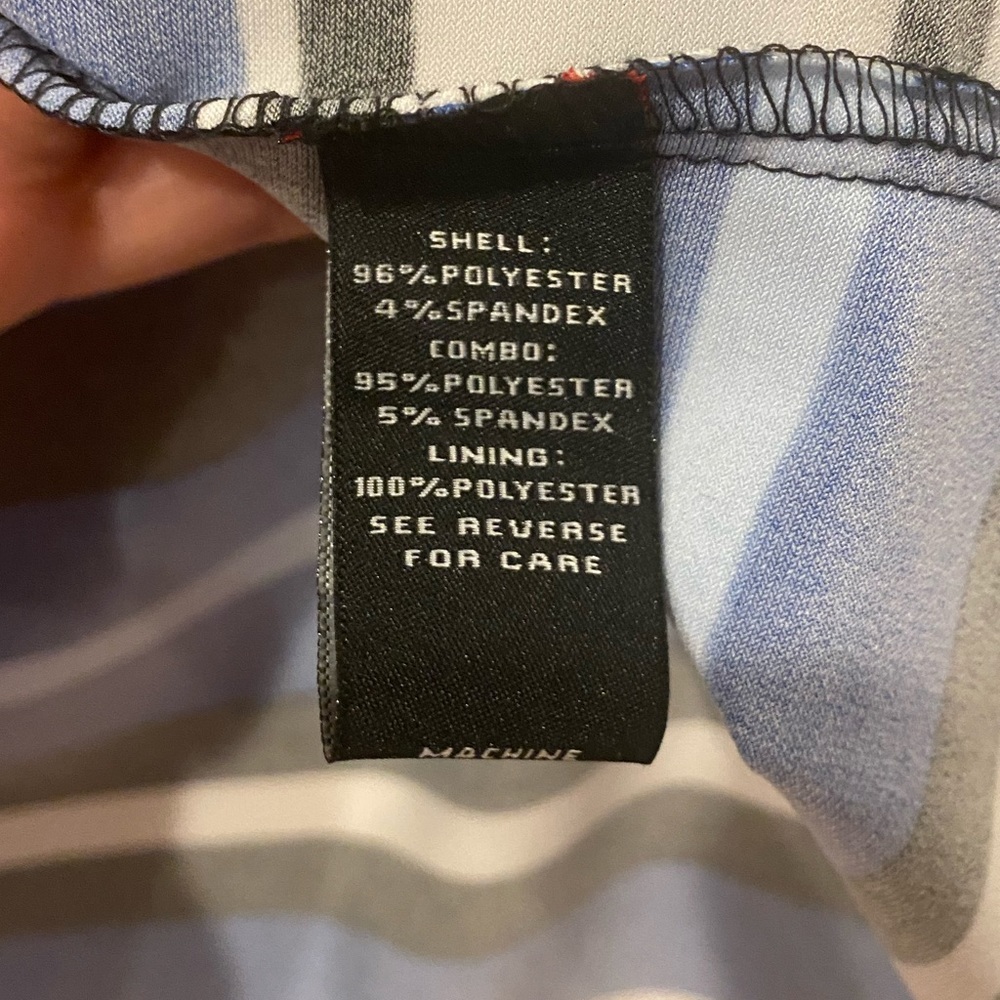MSK Striped Blue, White and Black Shift Dress in Size Large - Picture 9 of 16